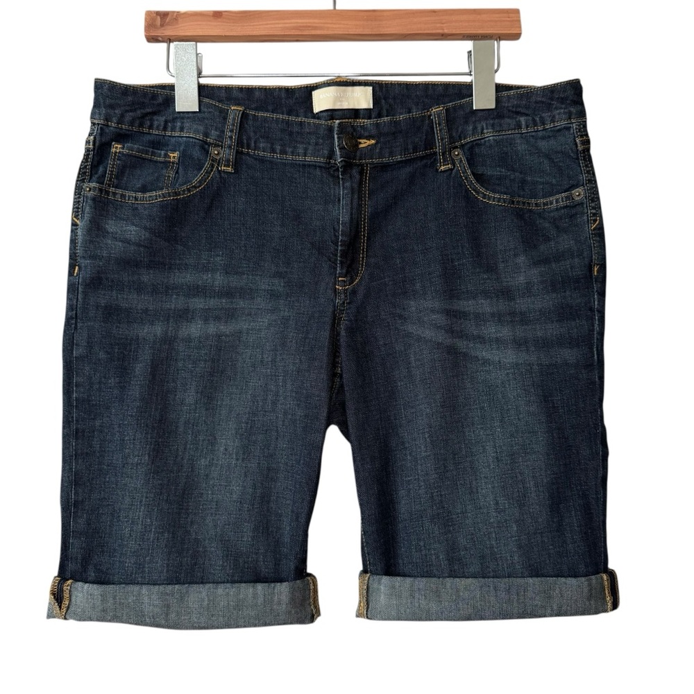 Banana Republic Stretch Denim Shorts Size 32/14 Mid Rise Cuffed